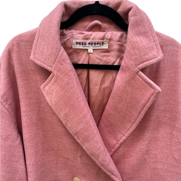 Free People Hannah Slouchy Oversized Pink Blazer Coat Size Small - Picture 16 of 16